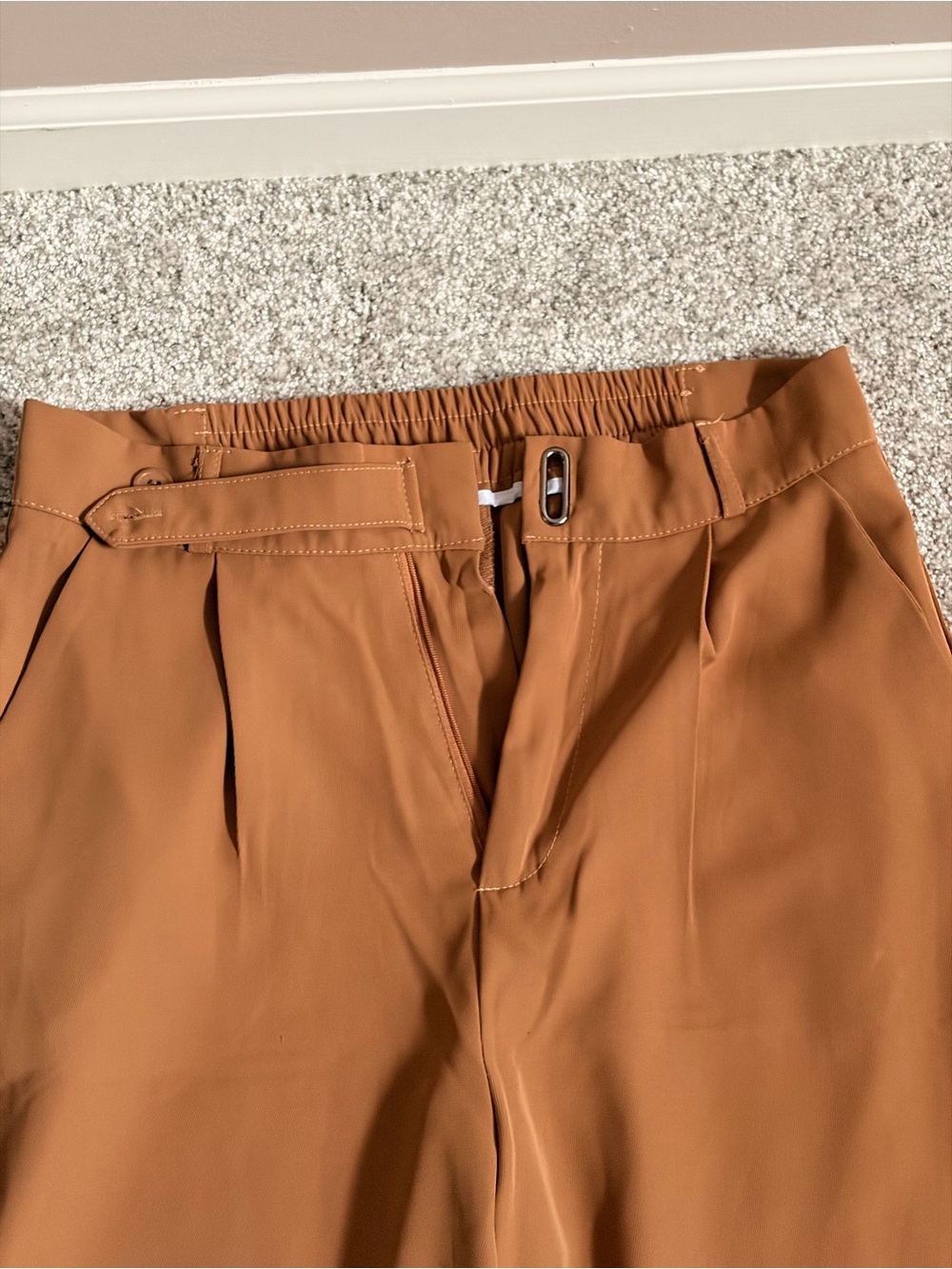 Wide-Leg High-Waist Pants in Rust - Picture 3 of 3